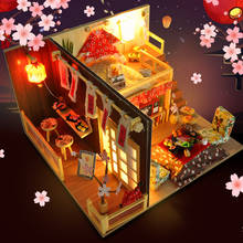 DIY Japanese Loft Wooden Dollhouse Miniature Furniture With LED Kits Doll Houses Assemble Toys Children Christmas Gift Casa 2024 - buy cheap