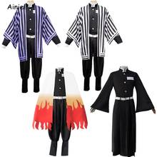 Cosplay de Anime Demon Slayer, disfraz de Kimetsu no Yaiba, Rengoku, Kyoujurou, Kimono, Tokitou, Muichirou, Iguro, Obanai, pelucas de zuecos personalizados 2024 - compra barato