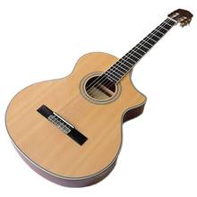 Thin Body 39 Inch Classic Guitar 6 Strings Guitar Wood Guitar High Gloss Natural Color Solid Spruce Wood Top For Beginner Player 2024 - buy cheap