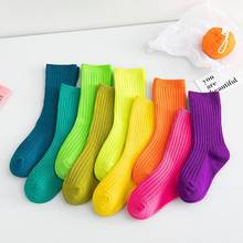 2021 New 3 Pairs/lot Children's Socks Cute Fashion Candy Color Kids Baby Boys Girls Cotton Socks for 1-12Years Student 2024 - buy cheap