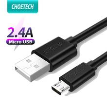 CHOETECH-Cable Micro USB de 5V, 2.4A, 0,5 m, macho A Micro B macho, carga rápida, datos y transferencia, Cable móvil para Samsung y Xiaomi 2024 - compra barato