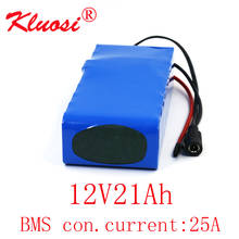 KLUOSI-batería de litio de gran capacidad, 12V, 21Ah, 20Ah, 3S6P, 12,6 V, 12V, con lámpara LED de 25A BMS, herramienta eléctrica de respaldo 2024 - compra barato