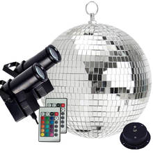 Thrisdar Dia25CM 30CM Rotating Disco Mirror Ball With 2PCS Remote Control RGB Beam Pinspot Lamp Party Disco Ball Stage Light 2024 - buy cheap