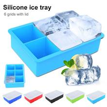 Home Kitchen Ice Cube Tray Summer Food Grade Silicone 6 Grids Square Ice Cube Tray Mold Container with Lid Drinks 2024 - buy cheap