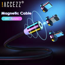 ! ACCEZZ 1 м 2 м Магнитный usb кабель для зарядки Micro type C для iPhone 11 Pro Max XR samsung Android мобильный телефон Магнитная зарядная линия 2024 - купить недорого