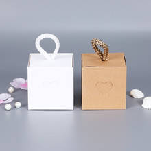 Sacos de presente coração a coração, caixa de presentes portátil caixa de casamento lembranças decoração de festa 2024 - compre barato