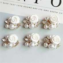 10 peças 20*25mm imitação de strass pérola flor decorações artesanais acessórios de fabricação de jóias diy 2024 - compre barato