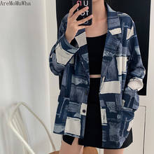 AreMoMuWha Autumn new Printed long-sleeved suit jacket women's 2019 professional Korean temperament slim loose casual suit MH465 2024 - buy cheap