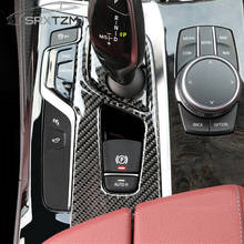 SRXTZM углеродное волокно авто аксессуары интерьер центр управления переключения передач Панель крышка отделка наклейки для BMW G30 G38 5 серии 2024 - купить недорого