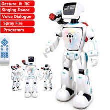 Гидроэнергетический робот с сенсорным датчиком, голосовым управлением жестами, высокой симуляцией ходьбы, танца, пения, огня, сражения, умные игрушки-роботы на радиоуправлении 2024 - купить недорого