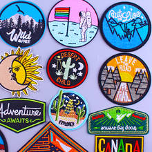 Pulaqi Adventure Patches For Clothing Mountain Travel Iron On Embroidered Patches On Clothes Stripes Applique Badges Accessories 2024 - buy cheap