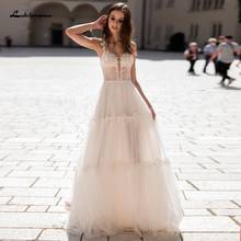 Robe Boheme Femme Chic Bridal Dress 2021 Vintage Boho Style Beach Wedding Dresses Sheer Illusion Lace Appliques Bodice 2024 - buy cheap