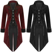 2022 New Halloween Carnival Gothic Coat for Men Medieval Cosplay Mens Party Tuxedo Punk Adult Clothing Middle Ages Costumes 2024 - buy cheap