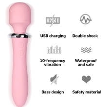 Мощный клитор Вибраторы для женщин USB зарядка вибратор AV в виде волшебной палочки массажер взрослые секс игрушки для женщин мастурбатор секс продукт 2024 - купить недорого
