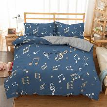 Music Notes Pattern Bedding Sets Printing Duvet Cover Pillowcase Comforter Home Textile King Queen Size Luxury Cartoon Linen Set 2024 - buy cheap