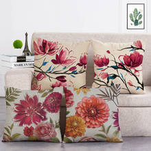 Vintage Pillow Covers Flover Floral Series Printed Decoration Cushion Cover 45*45cm Linen Sofa Home Decorative Throw Pillows T18 2024 - buy cheap