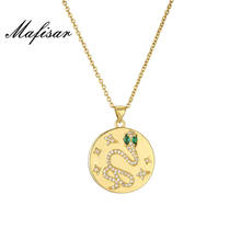 Mafisar Classic Design Gold Chain Coin Pendant Necklace AAA+ CZ Pave Setting Snake Totem Necklace Punk Jewelry Femme Bijoux 2024 - buy cheap