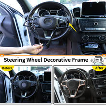 Embellecedor Interior de marco de decoración de volante de coche para Mercedes Benz W213 W205, accesorios X253 C117 X156 C E GLC CLA GLA Class 2024 - compra barato
