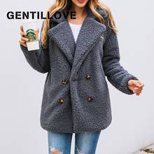 Gentillove 2019 Elegant Faux Fur Coat Women Autumn Winter Warm Soft Fur Jacket Female Plush Overcoat Pocket Casual Teddy Outwear 2024 - buy cheap