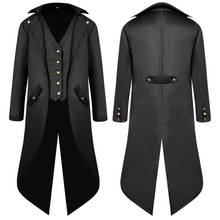 Men Vintage Suit Jacket Long Tuxedo Vintage Steampunk Retro Tailcoat Single Breasted Gothic Victorian Frock Coat Cosplay#3s 2024 - buy cheap