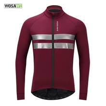 WOSAWE-chaquetas de ciclismo para hombre, Jersey largo, ligero, acolchado, a prueba de viento, impermeable, para Otoño e Invierno 2024 - compra barato