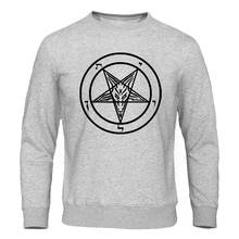 Moletom pentagrama gótico olho de satanás, blusão masculino moderno, outono 2019 2024 - compre barato