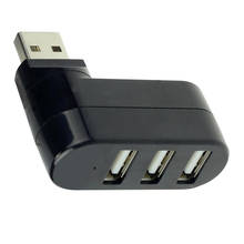 Novelty USB Splitter 3-Port High Speed Hub 180 Degree Rotatable Design Black 2024 - buy cheap