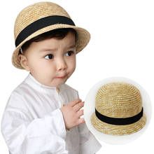 New Summer Baby Hat Panama Straw Kids Bucket Hat for Girls Boys Bowler Hat Outdoor Beach Children Sun Cap for 1-4Y 2024 - buy cheap