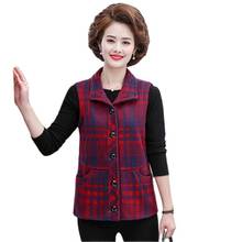 Spring Vest Jacket Thin Middle-aged Women's Spring and Autumn Waistcoat Vest Middle-aged Women's Western Style Vest Jacket A439 2024 - buy cheap