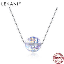 LEKANI 925 Sterling Silver Necklace Crystal From Swarovski  Fashion Elegant Round Fine Jewelry Women Party Engagement Gift 2024 - buy cheap