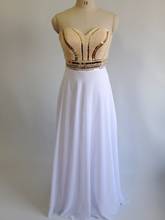 Popodion Sewn Beads Satin Evening Dress Long Evening Gown Dress Formal Dress ROM80183 2024 - buy cheap