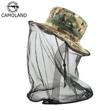 Camoland unisex camuflagem balde chapéus malha respirável chapéu de sol para mulher tampas de pesca proteção inseto bug gnats ao ar livre boné 2024 - compre barato