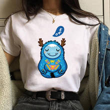 Cotton S-3XL Casual Summer Women Print T-shirt Lazy Cartoon Crop T-shirts Funny Oversized Basic Tees Tops Aesthetic Clothes 2024 - buy cheap
