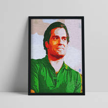 Impresión de Henry Cavill, imagen de pared de Actor británico, retrato de hombre guapo, póster de acuarela, pintura de pared de estrella de película minimalista 2024 - compra barato