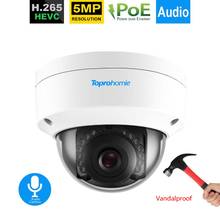 Toprohomee-cámara IP de seguridad para exteriores, dispositivo de grabación de sonido y Audio, H.265, 5MP, HD, 48V, POE, IP66, a prueba de vandalismo 2024 - compra barato