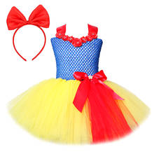 Vestido de princesa Blancanieves para niñas pequeñas, disfraces de Cosplay, vestidos de tutú para niños con diadema de lazo, trajes de Año Nuevo para niñas de 1 a 12 años 2024 - compra barato
