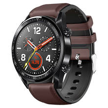 Correa de cuero genuino para Huawei GT 2e GT2, 46MM, honor magic 2, Garmin vivoactive 4, amazfit GTR, 47mm 2024 - compra barato