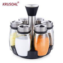Rotating Glass Spice Jar Salt Holder Box Shaker For Spices Cans Container Pepper Spray Kitchen Seasoning Powder Storage Bottle 2024 - buy cheap
