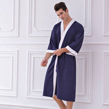 Camisola masculina, camisola kimono para homens, roupa de dormir casual em algodão 2024 - compre barato