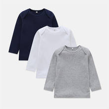 Bebê meninos meninas t camisa crianças primavera básico t meninos sólido preto cinza branco camiseta roupas do bebê menino crianças roupas 2022 novo 2024 - compre barato