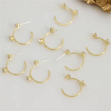 10 Pieces 21*25mm Metal Copper Rhinestone Earrings Stud Earrings DIY Accessories For Jewelry Making 2024 - buy cheap