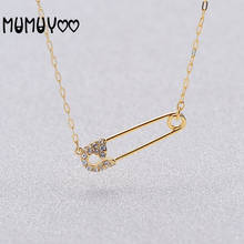 SWA High Quality Fashion Jewelry Original Charm Golden Paperclip Pin Women Necklace Clavicle Chain Female Jewelry Romantic Gift 2024 - buy cheap