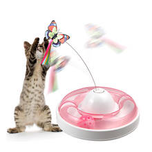 Интерактивные кошачьи игрушки для домашних кошек, Электронная вращающаяся модель с роликовыми дорожками, автоматическая игрушка для котят 2024 - купить недорого
