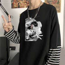 Jujutsu-Camiseta de Anime japonés Harajuku de talla grande, camiseta fresca de Manga Yuta Okkotsu, Tops de moda de Manga larga, dos camisetas falsas 2024 - compra barato
