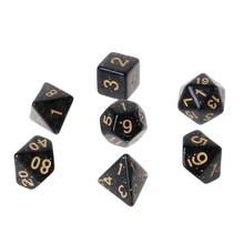 OOTDTY Hot Sell 7pcs/set Acrylic Polyhedral Dice for TRPG Board Game DND D4-D20 Party Game Black Dice 2024 - buy cheap