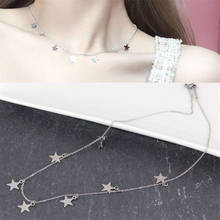Ожерелья со звездами из нержавеющей стали для женщин, модное серебряное ожерелье с пентаграммой для влюбленных, ювелирные изделия для помолвки 2024 - купить недорого