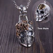 High Quality Real 925 Sterling Silver Skeleton Skull Pendants for Men Hyperbole Thai Silver&Brass Men Pendants Jewelry Gifts 2024 - buy cheap