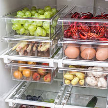 Caixa de armazenamento para alimentos frescos, para geladeira, economiza espaço, multiuso, recipiente para alimentos, armazenar ovos, organizador de gavetas 2024 - compre barato