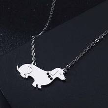 CHENGXUN 2021 Dachshund Wiener Dog Rhinestone Collar Shaped Pup Necklace for Women Animal Necklace Pendant Jewelry For Girl Kids 2024 - buy cheap