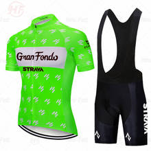 STRAVA-Conjunto de ropa de ciclismo para hombre, maillot de manga corta transpirable, color azul, para verano, novedad de 2021 2024 - compra barato